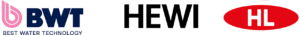 Logos der Firmen BWT, HL und Hewi